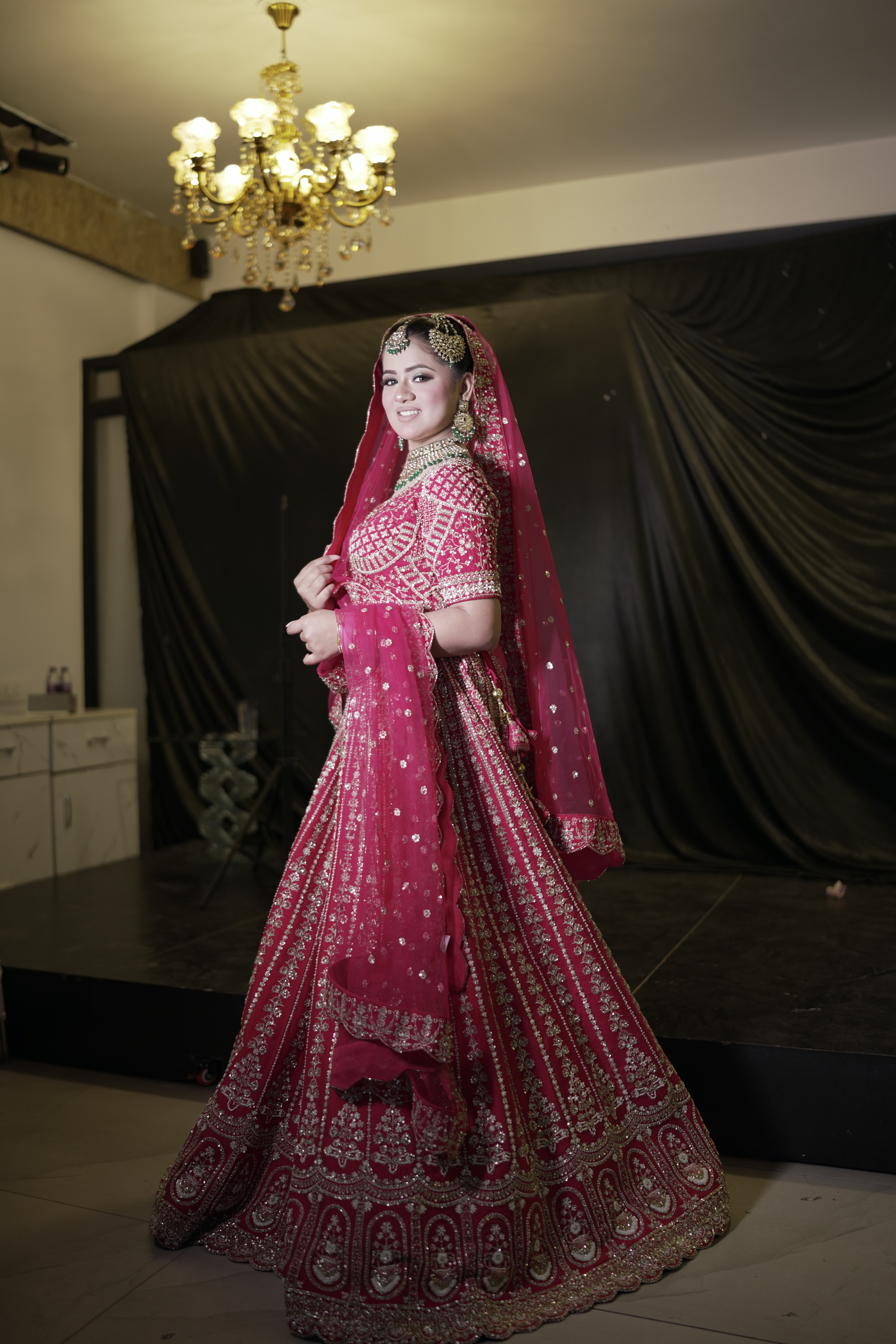 Rani Pink Bridal Lehenga Set6