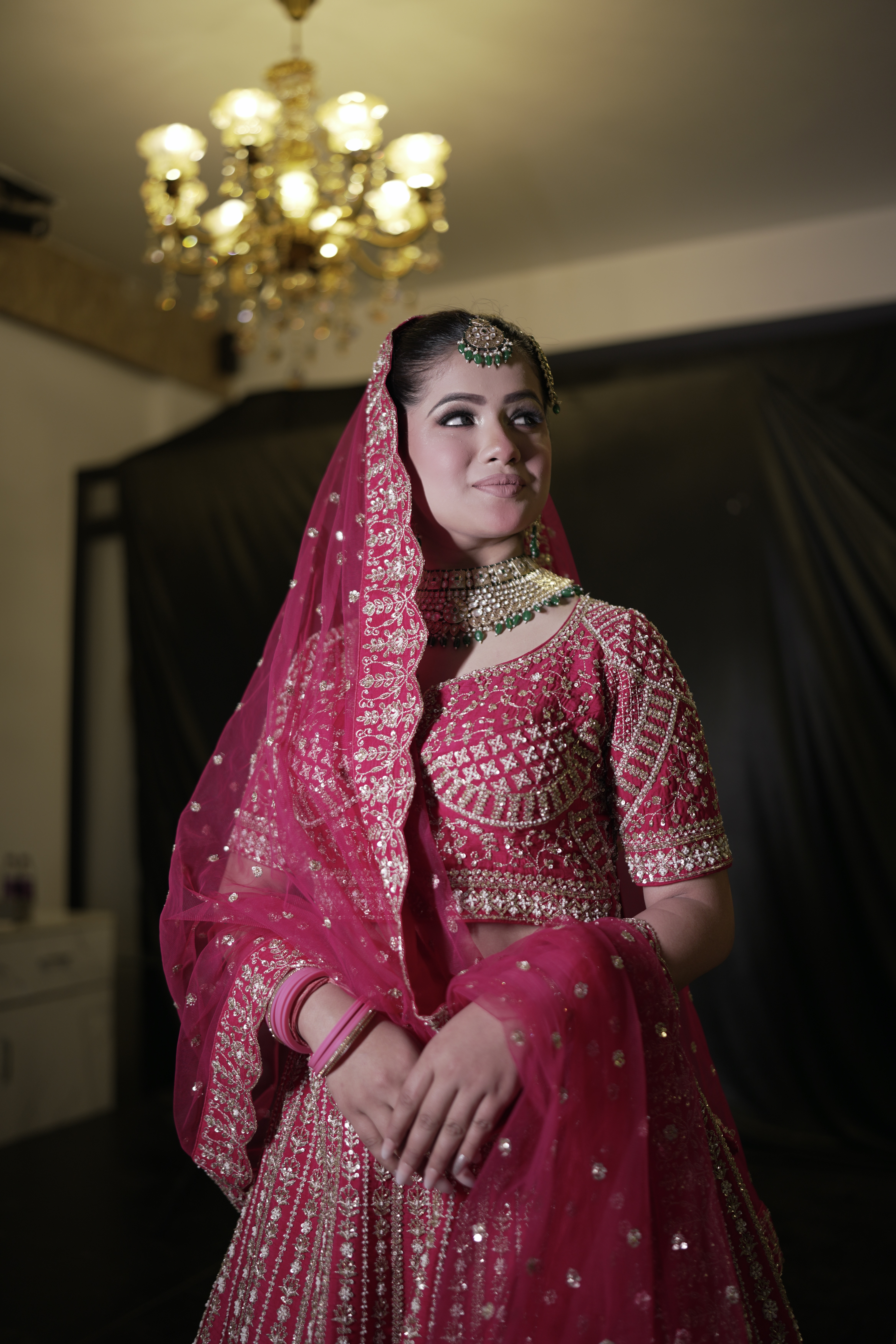 Rani Pink Bridal Lehenga Set9