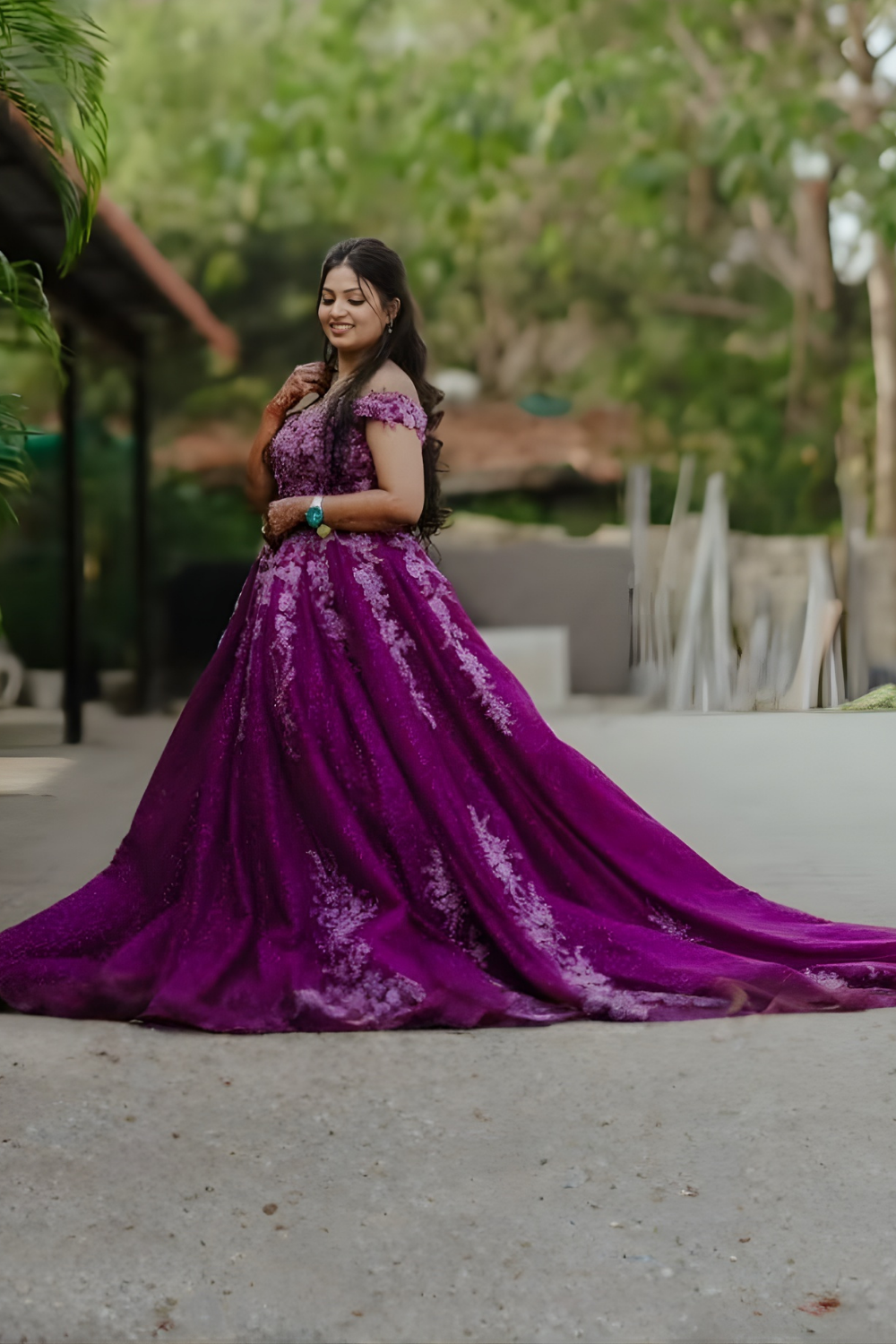 Violet Bloom Couture Ball Gown10