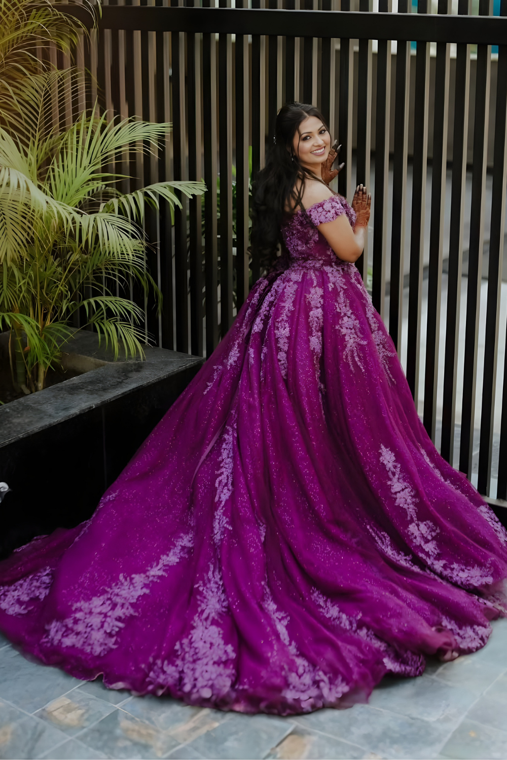 Violet Bloom Couture Ball Gown12