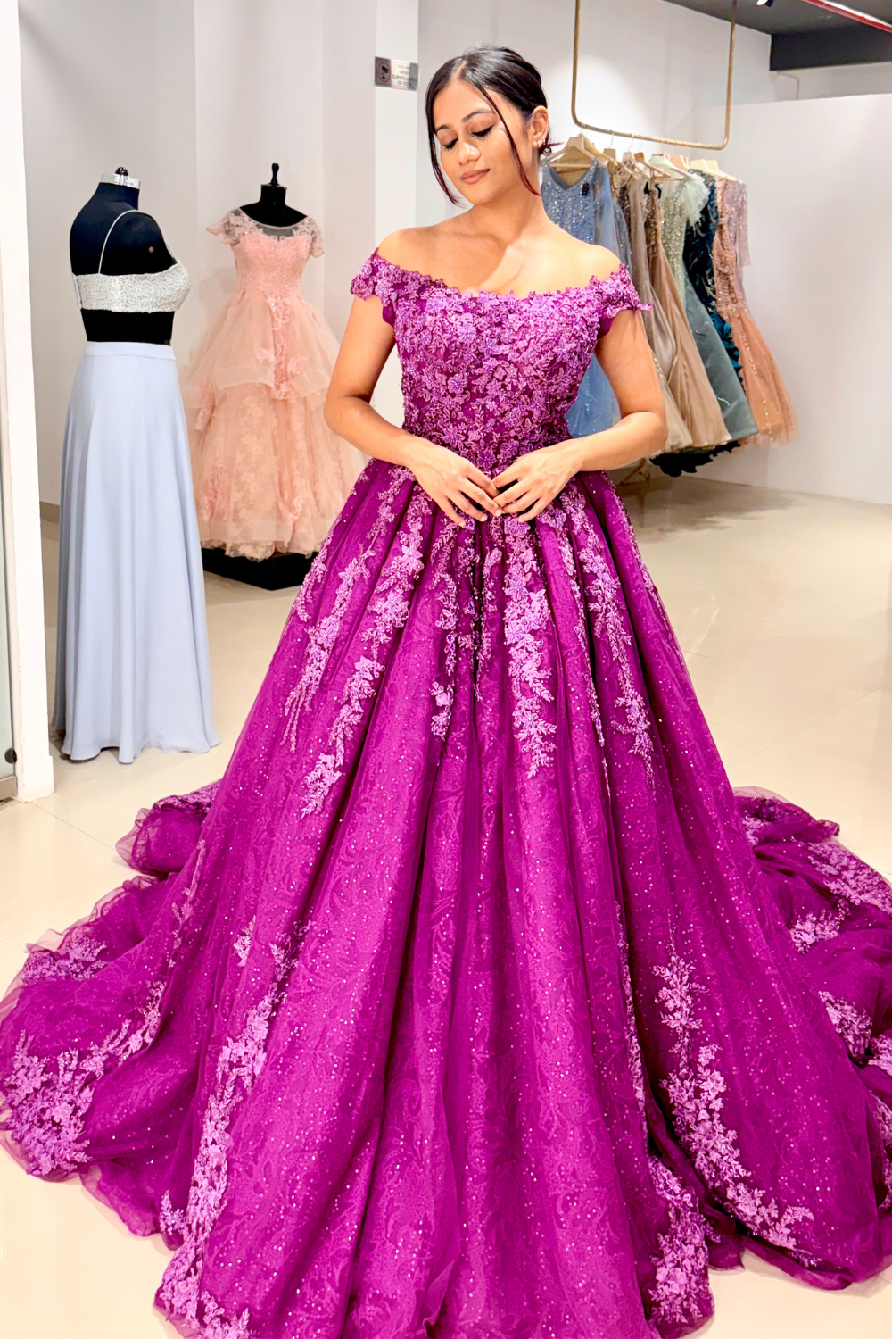 Violet Bloom Couture Ball Gown5