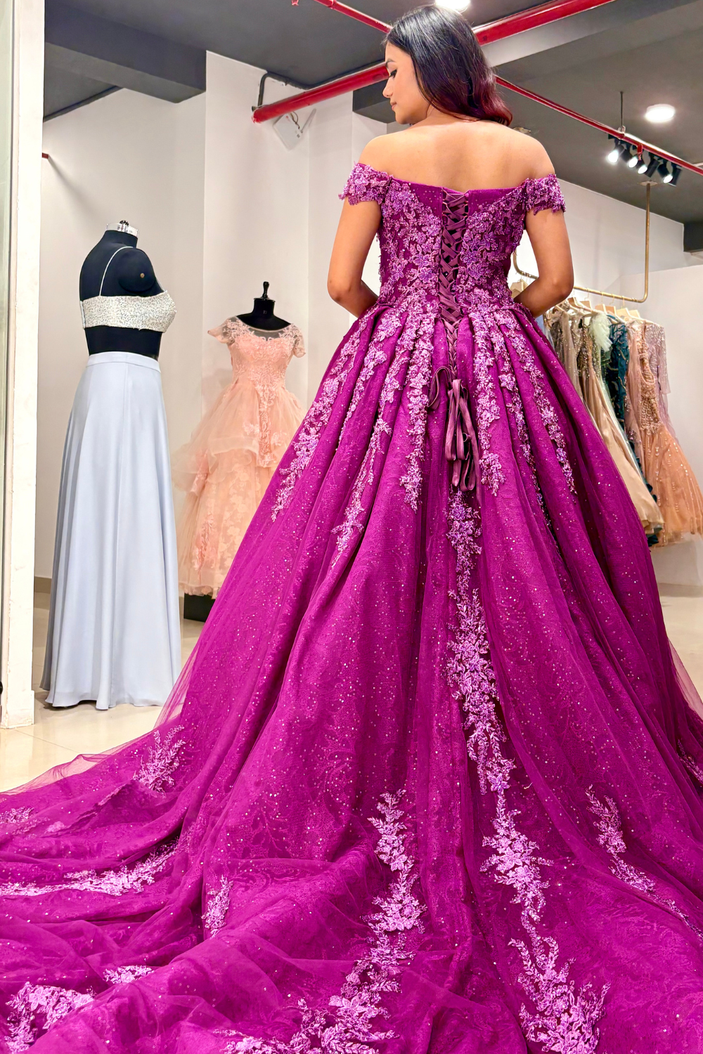 Violet Bloom Couture Ball Gown6