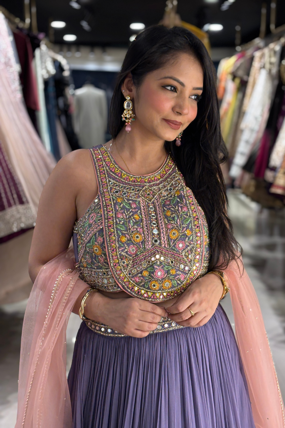 Purple Lehenga With Blush Pink Dupatta3