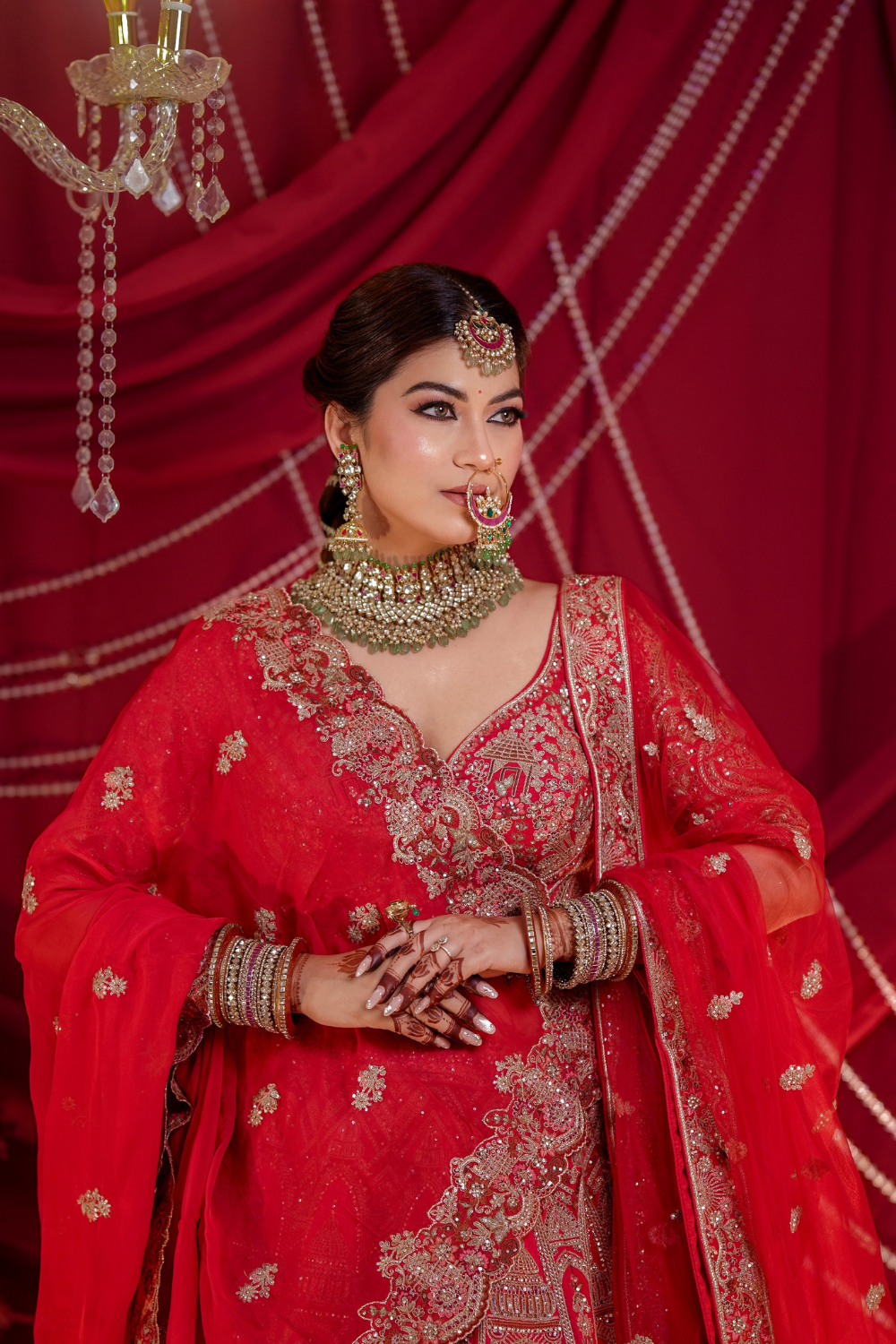 Red Regal Zardozi Lehenga Set3