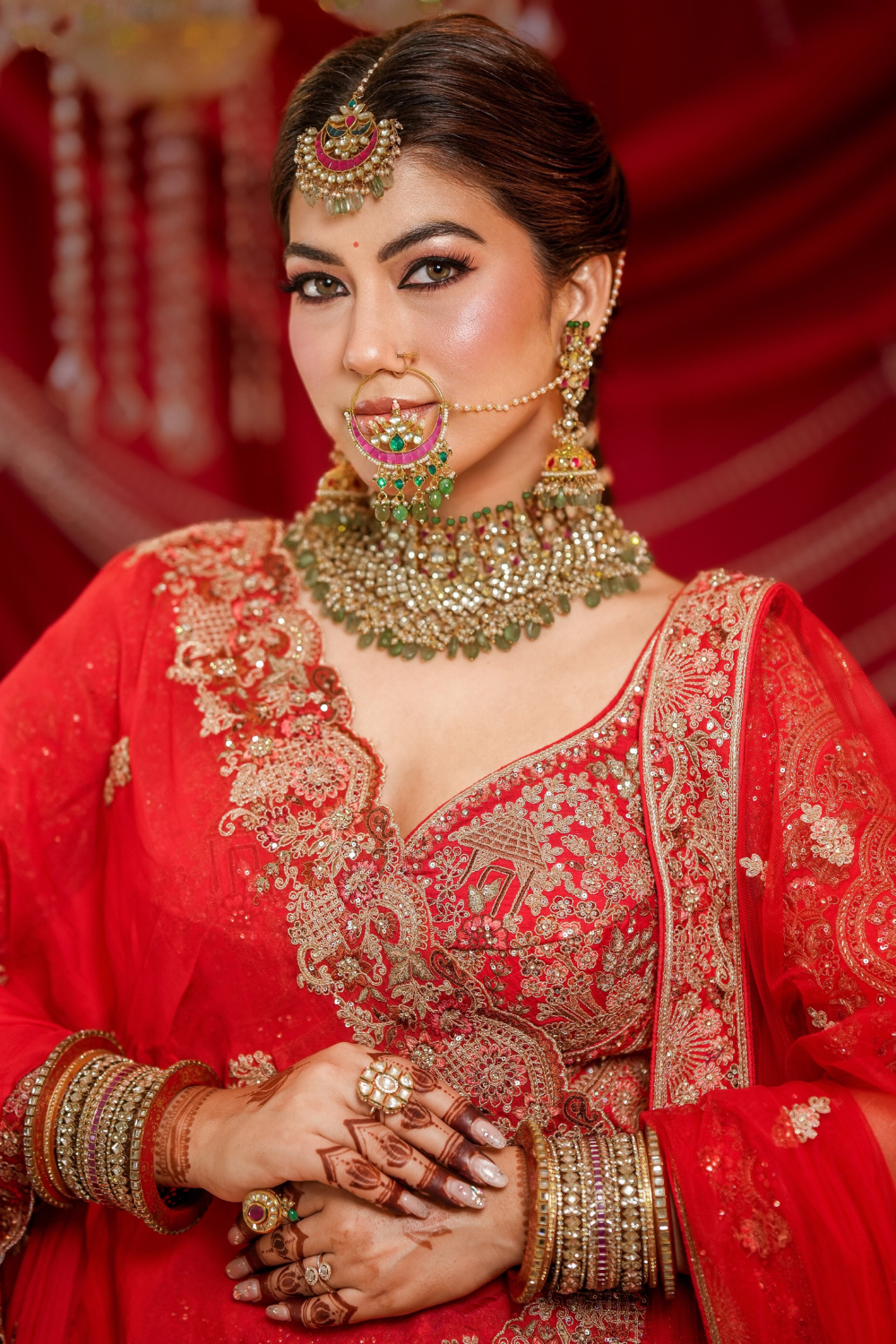 Red Regal Zardozi Lehenga Set6