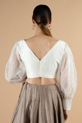 White Bishop Sleeve BlouseDSC06930