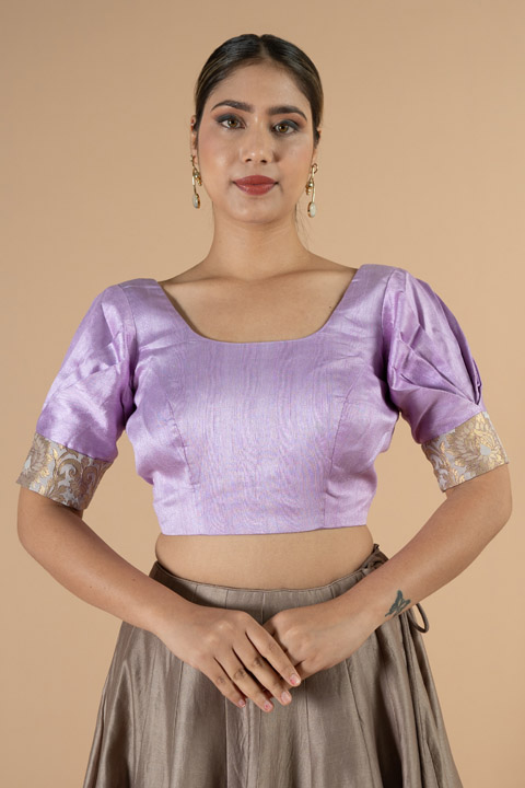 Purple Puff Sleeve Blouse