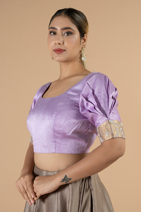 Purple Puff Sleeve BlouseDSC07003