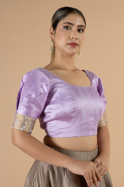 Purple Puff Sleeve BlouseDSC07005