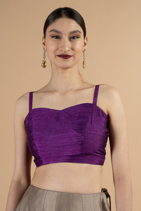 Purple Solid Blouse