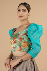 Green Puff Sleeve BlouseDSC07152
