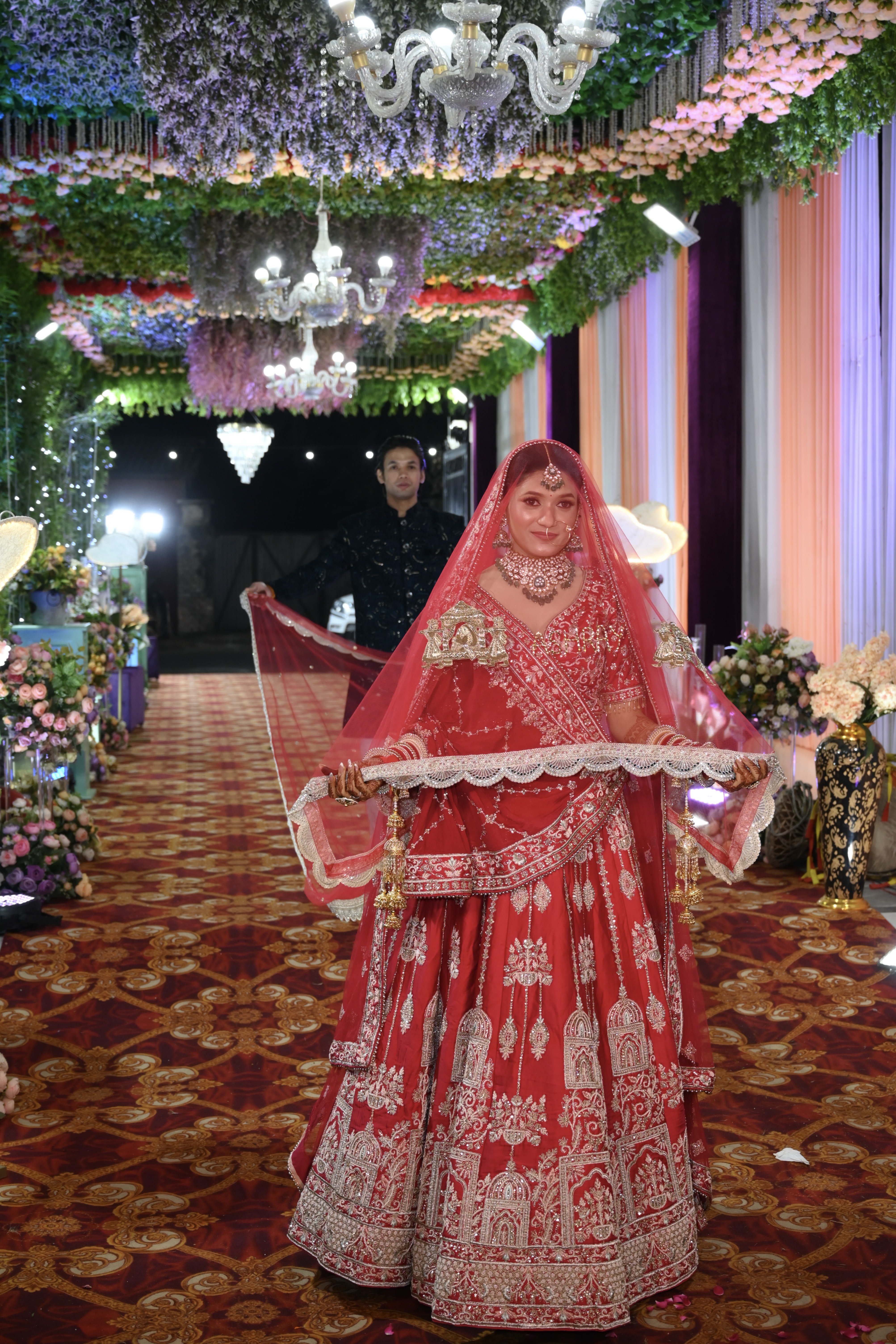 Red Lehenga with Gold Zari Work1