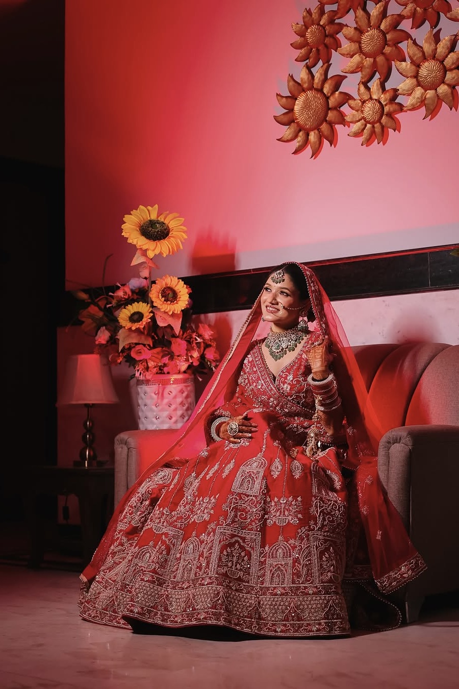 Red Lehenga with Gold Zari Work2