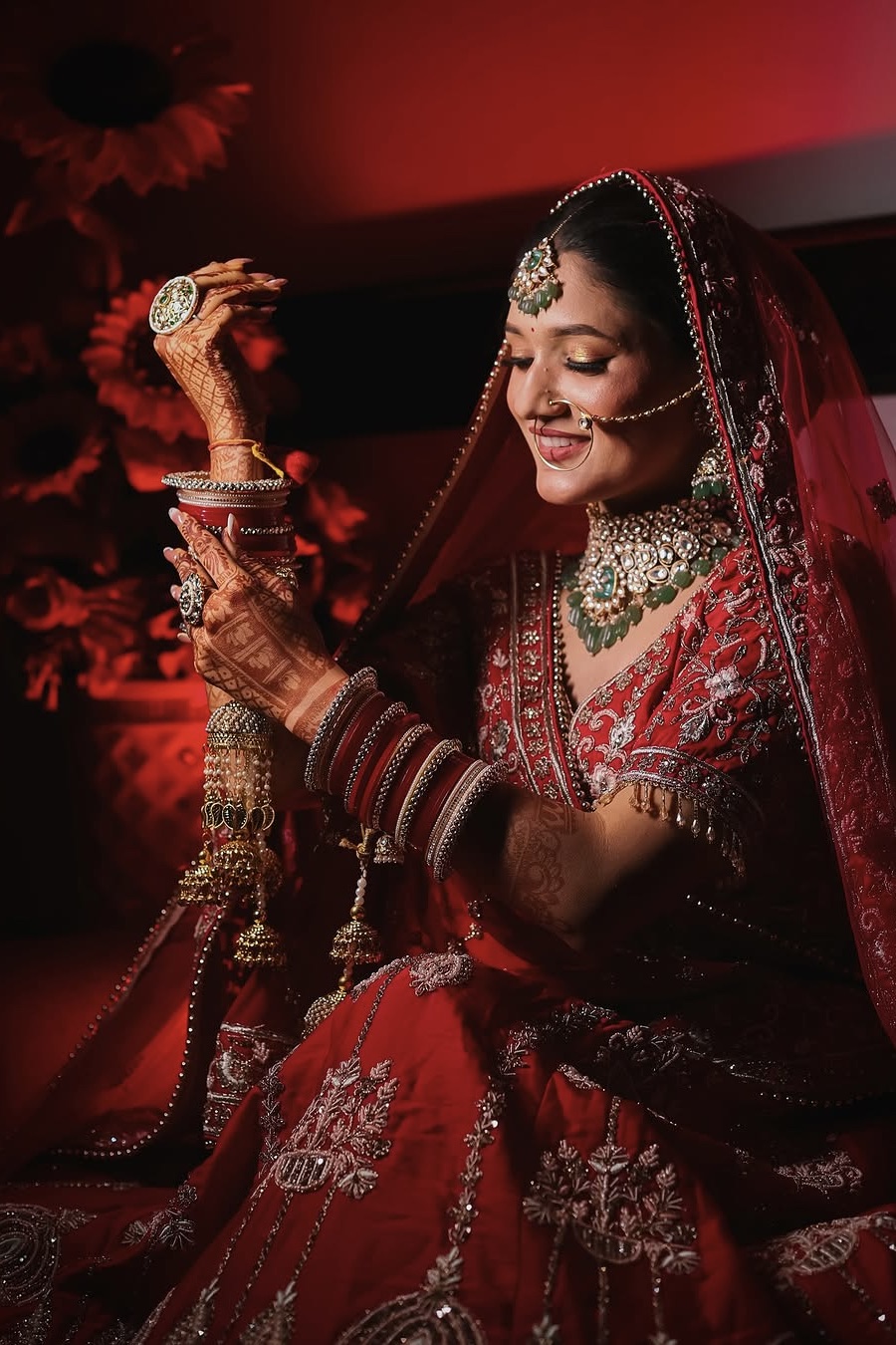 Red Lehenga with Gold Zari Work5