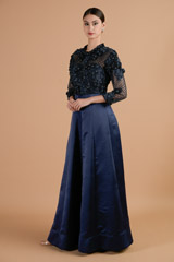 Midnight Blue Embellished Gown_DTR4401