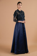 Midnight Blue Embellished Gown_DTR4402