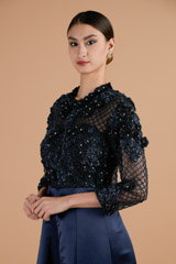 Midnight Blue Embellished Gown_DTR4404