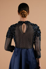 Midnight Blue Embellished Gown_DTR4406