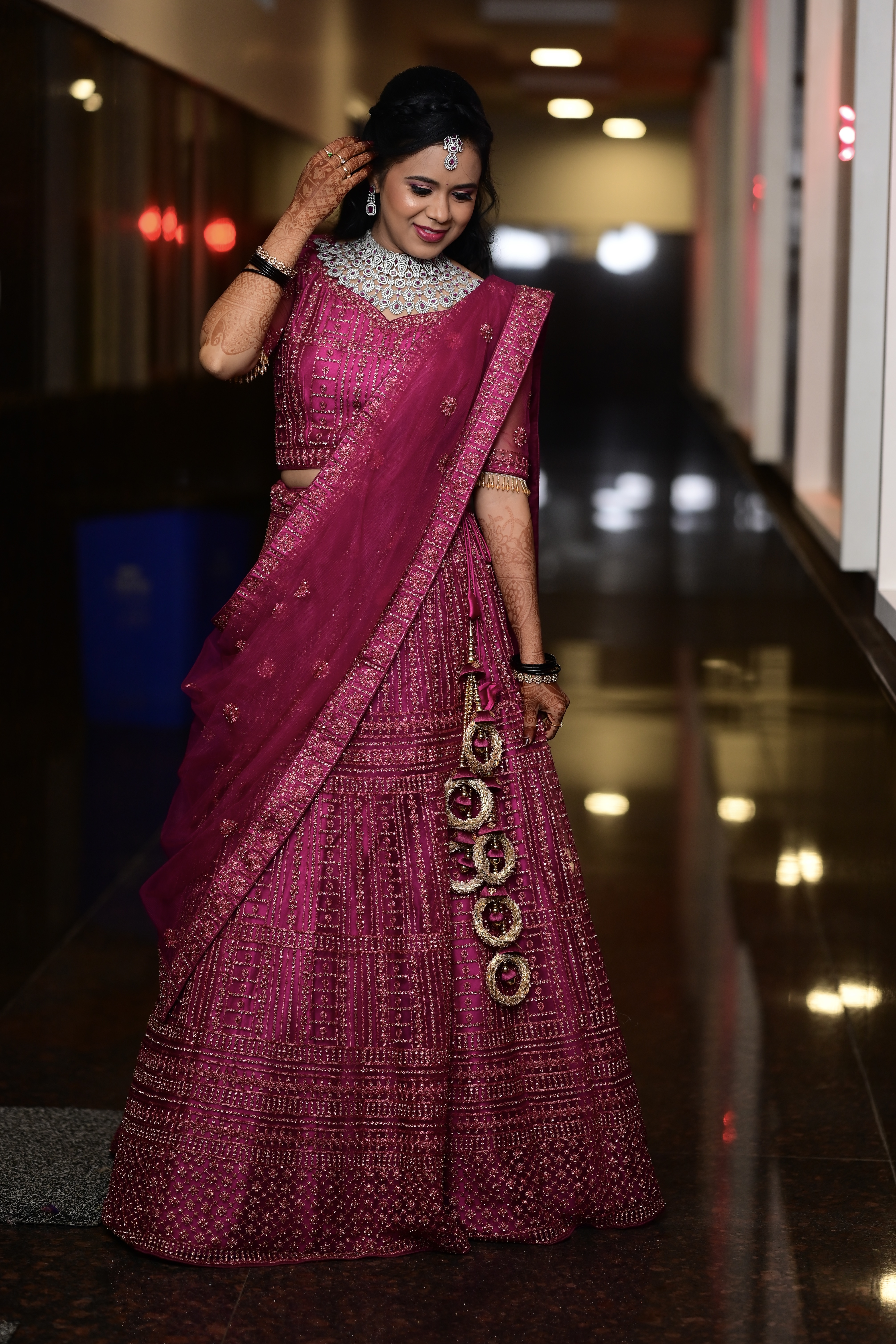 Dark Magenta Lehenga Set