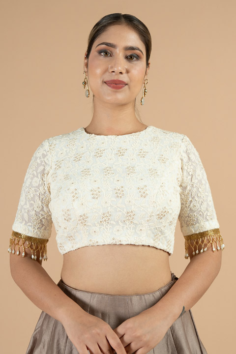 White Solid Colour Blouse