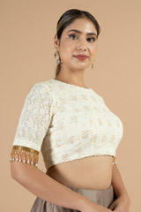White Solid Colour BlouseDSC07204