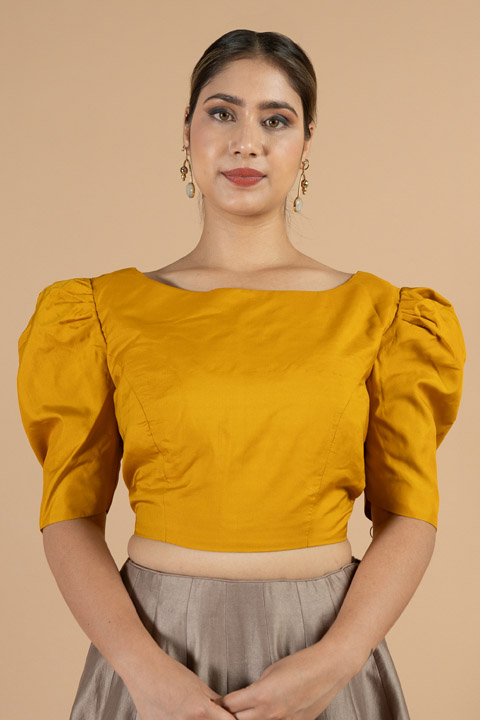 Yellow Solid Blouse