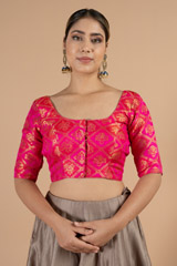 Magenta Checkered BlouseDSC07364