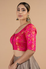 Magenta Checkered BlouseDSC07365