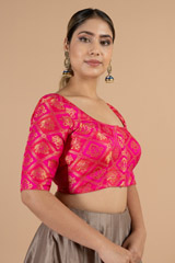 Magenta Checkered BlouseDSC07366