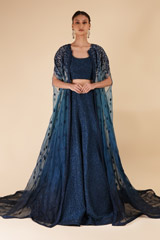 Midnight Blue Embellished Lehenga