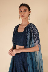 Midnight Blue Embellished LehengaDSC06002