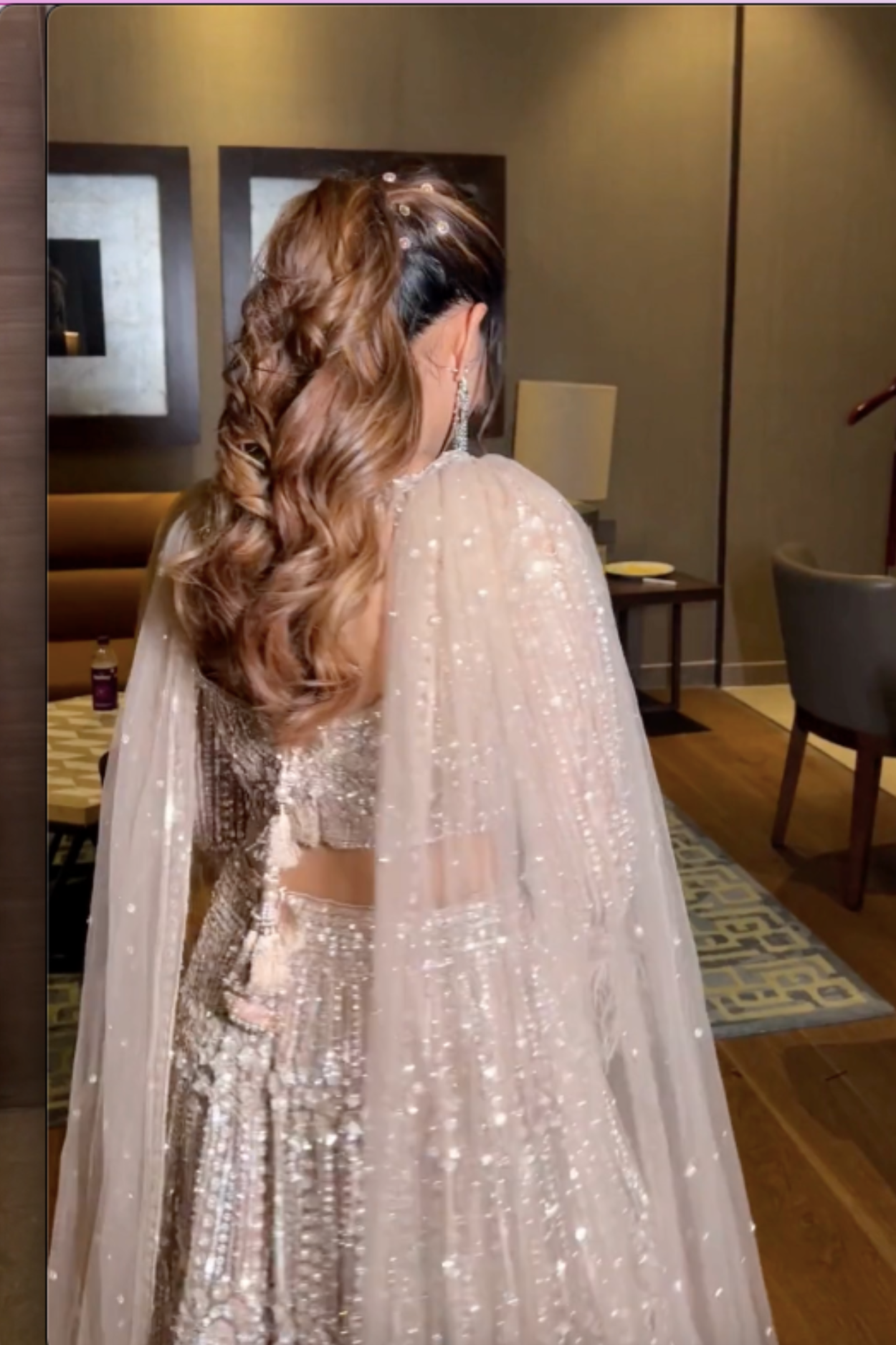 Beige Bridal Sequinned Lehenga4