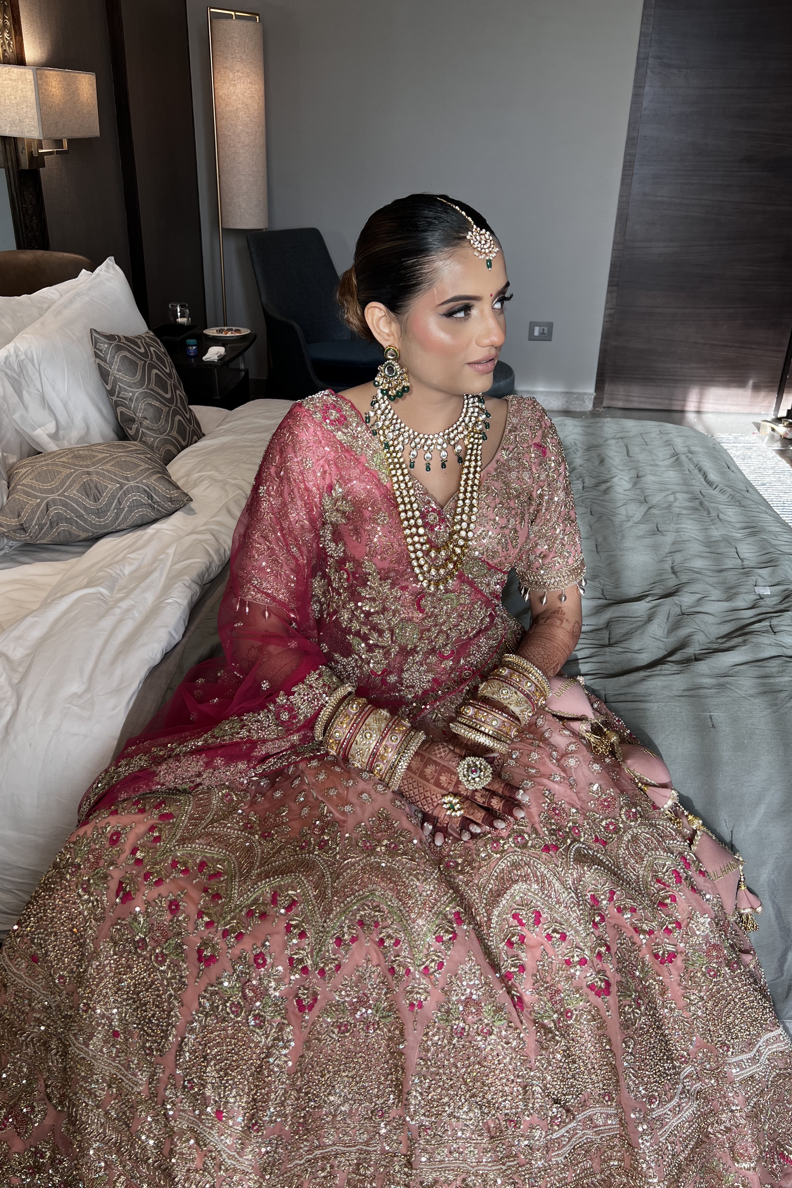 Peach Pink Embellished Lehenga2