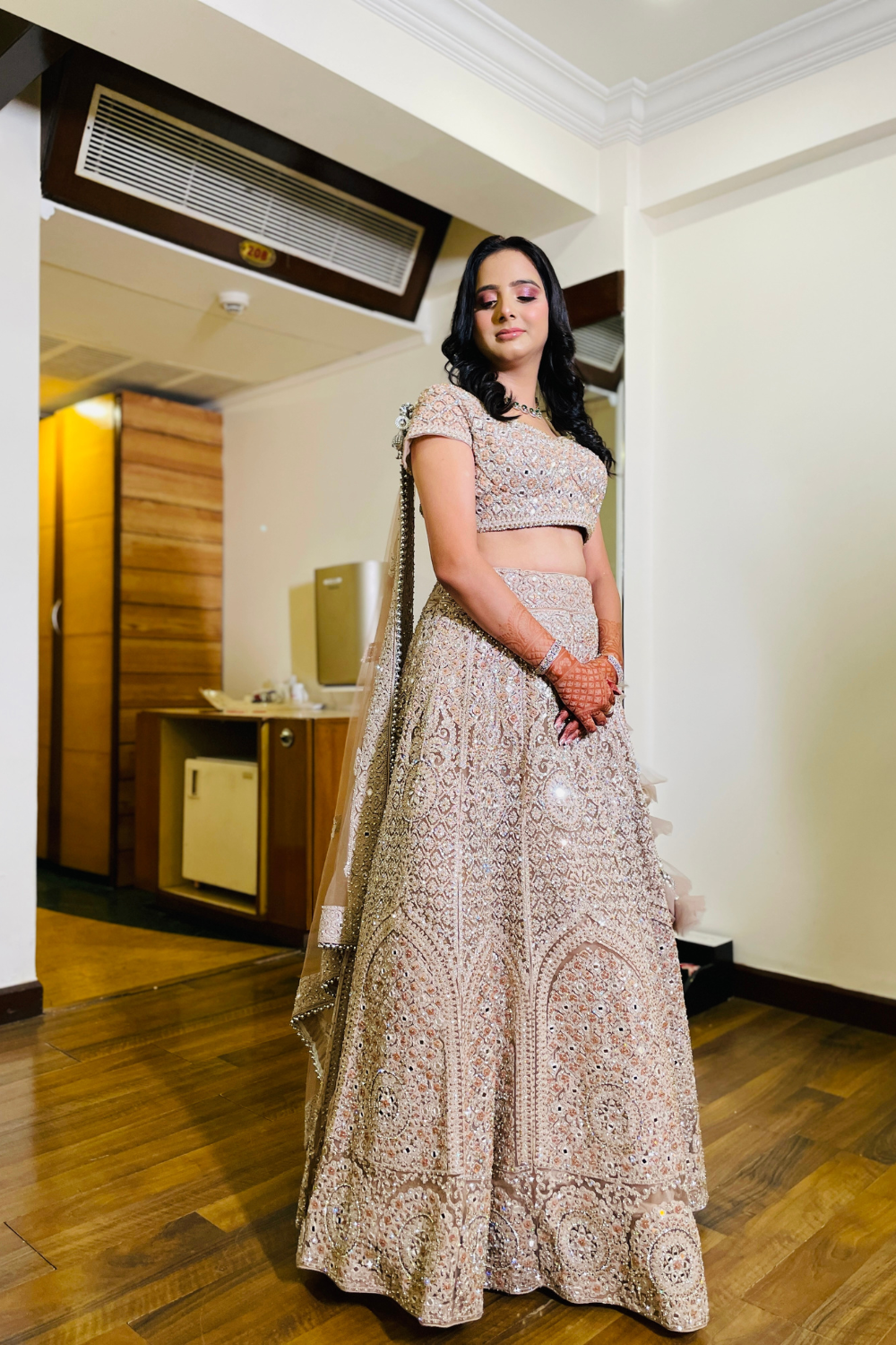 Champagne Gold Embellished Lehenga1