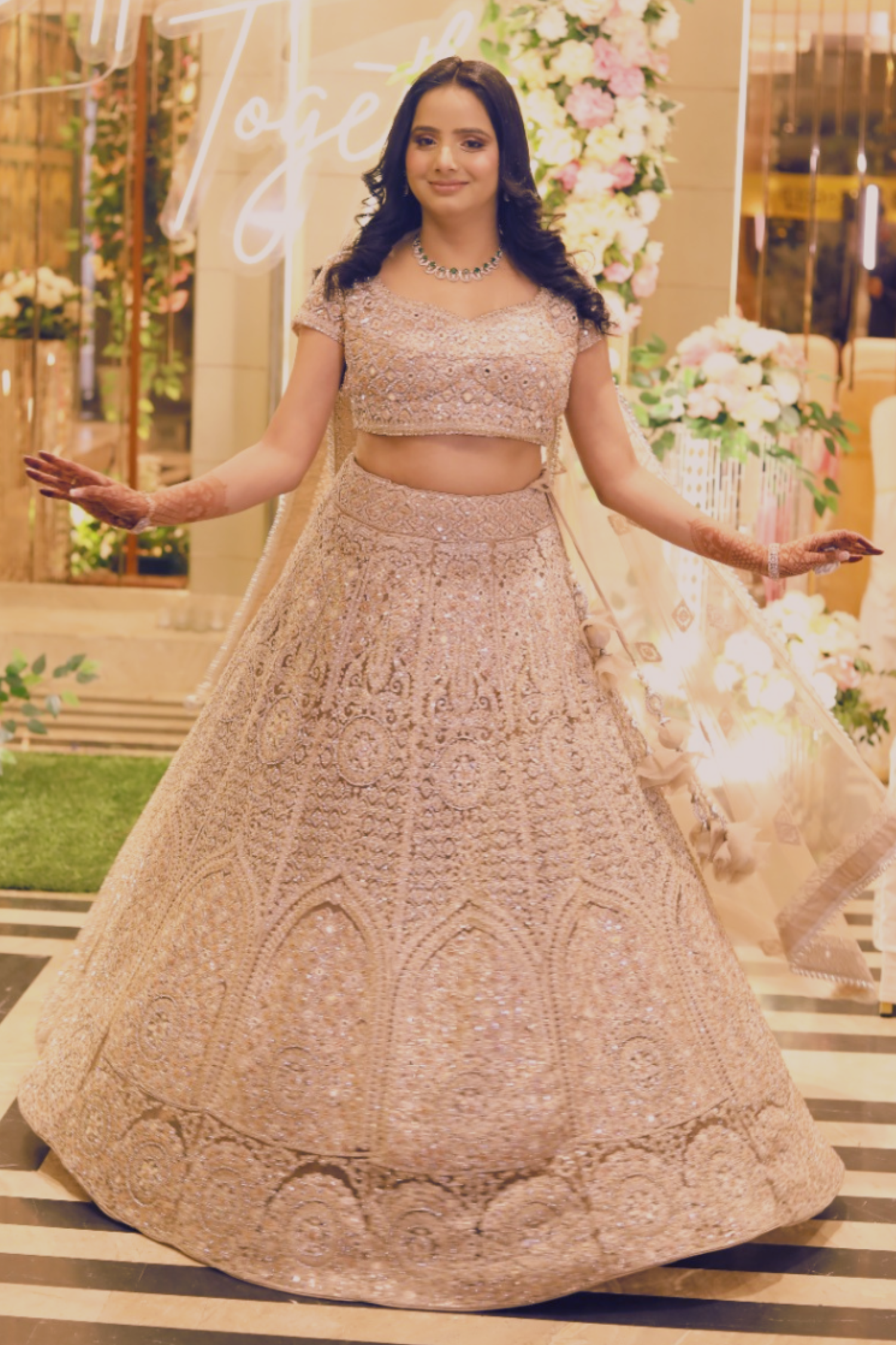 Champagne Gold Embellished Lehenga