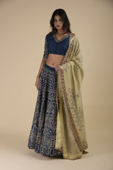 Blue Raw Silk  Lehenga925_video
