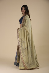 Blue Raw Silk  Lehenga_DTR9185