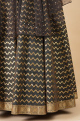 Grey Chanderi Peplum LehengaDSC00480