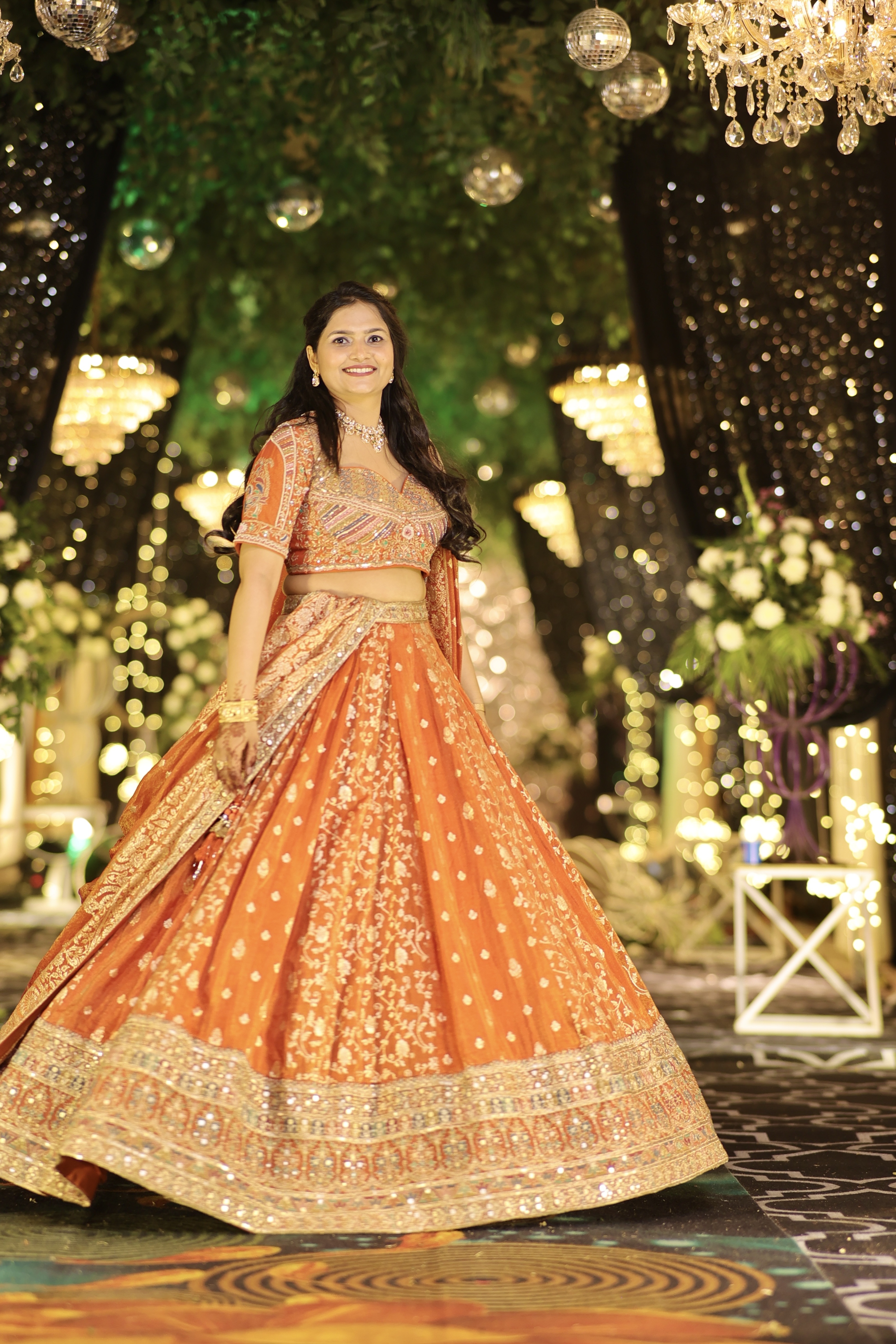 Orange Embellished Lehenga1