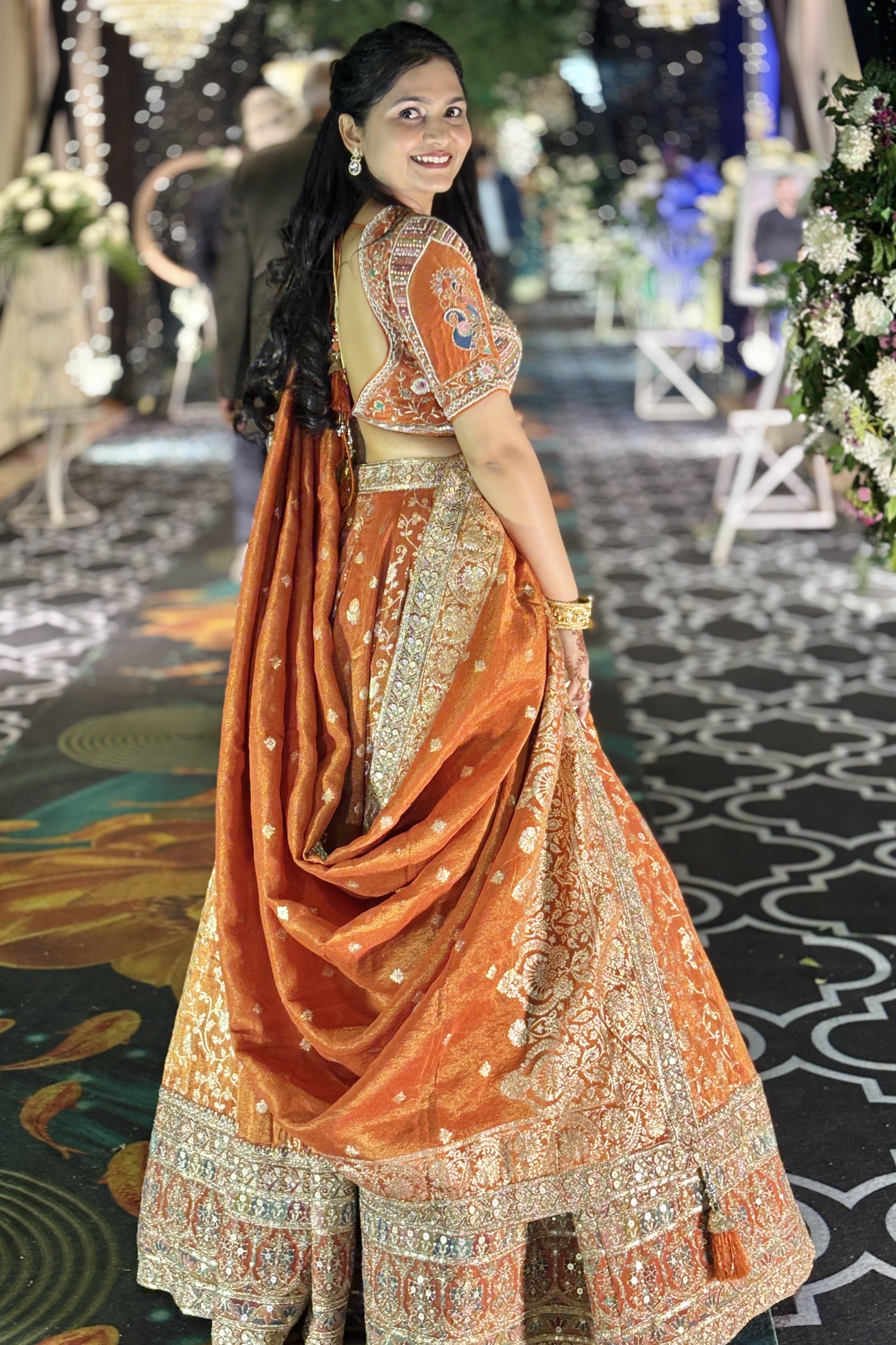 Orange Embellished Lehenga6