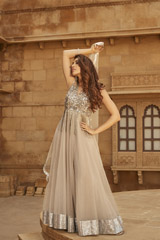 Silver Tassel Anarkali1