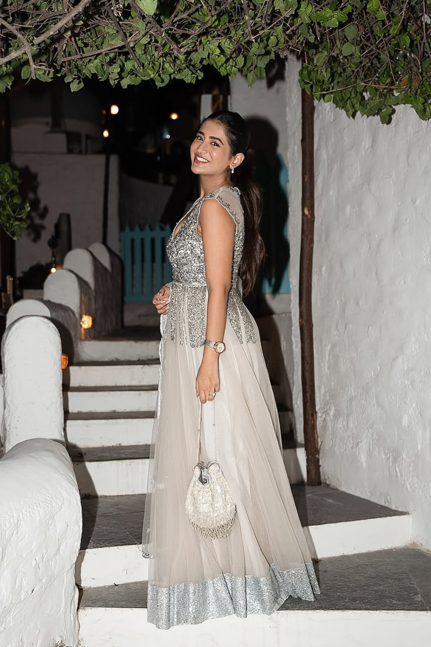 Silver Tassel Anarkali10