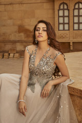 Silver Tassel Anarkali2