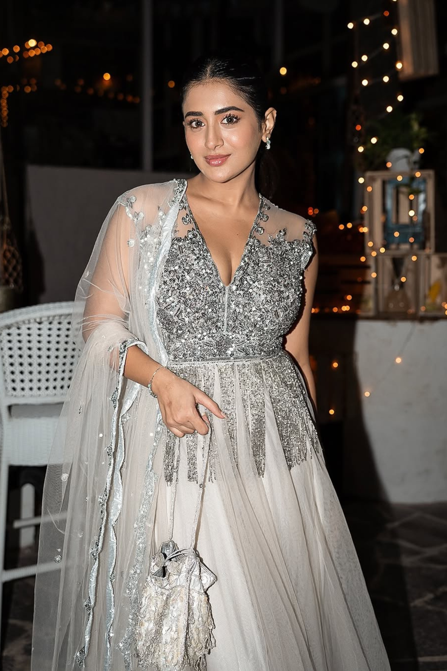 Silver Tassel Anarkali