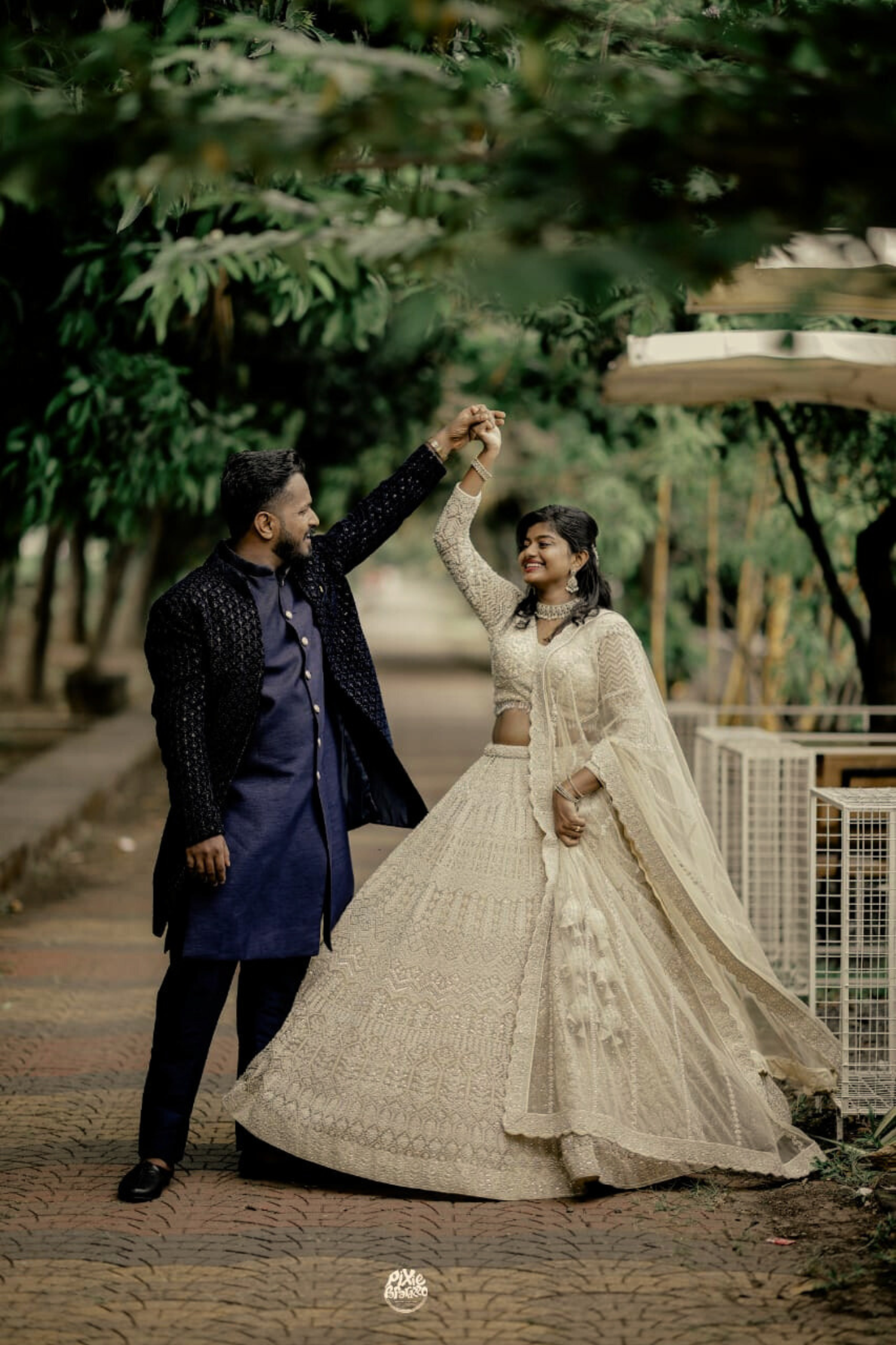 Beige Soft Shimmer Lehenga With Thread Work Embroidery
