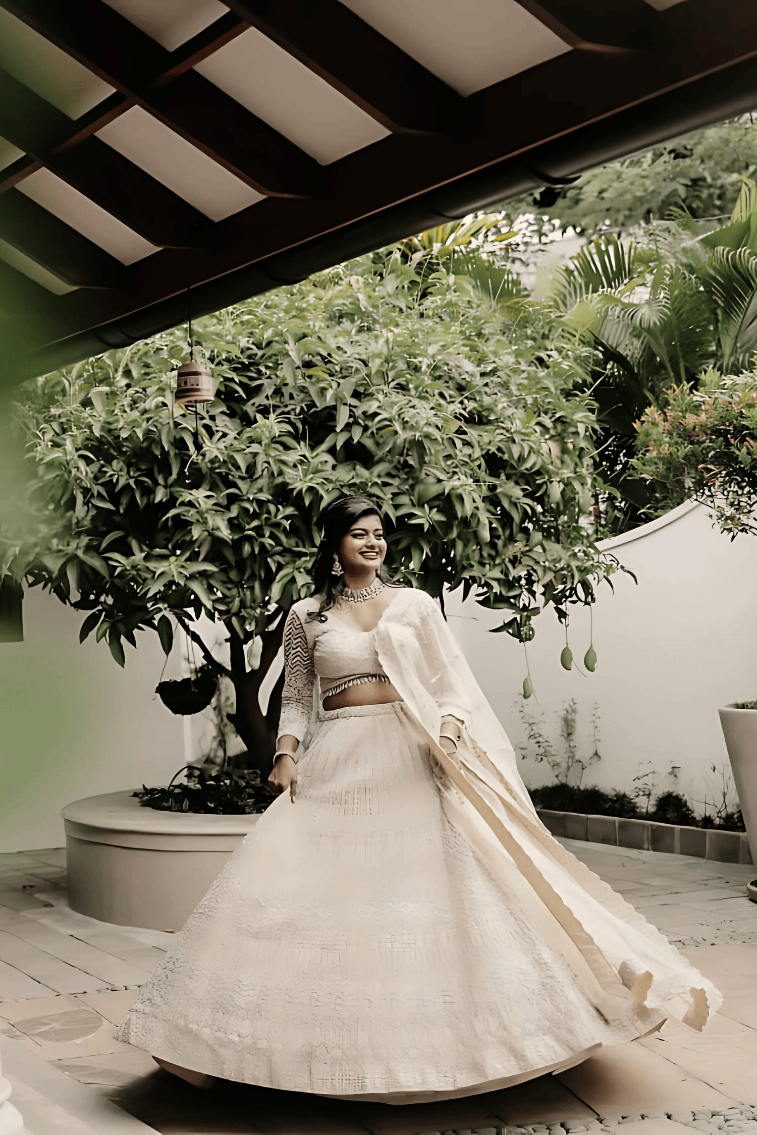 Beige Soft Shimmer Lehenga With Thread Work Embroidery2