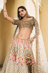Light Grey Zardosi Lehenga