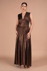 Gold Retro Flared Gown