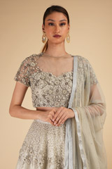 Silver And Grey Pearl Work LehengaDSC00171