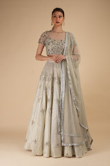 Silver And Grey Pearl Work LehengaDSC00173